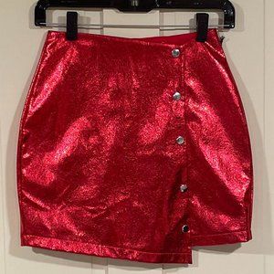 Superdown Dana Snap front metallic skirt
